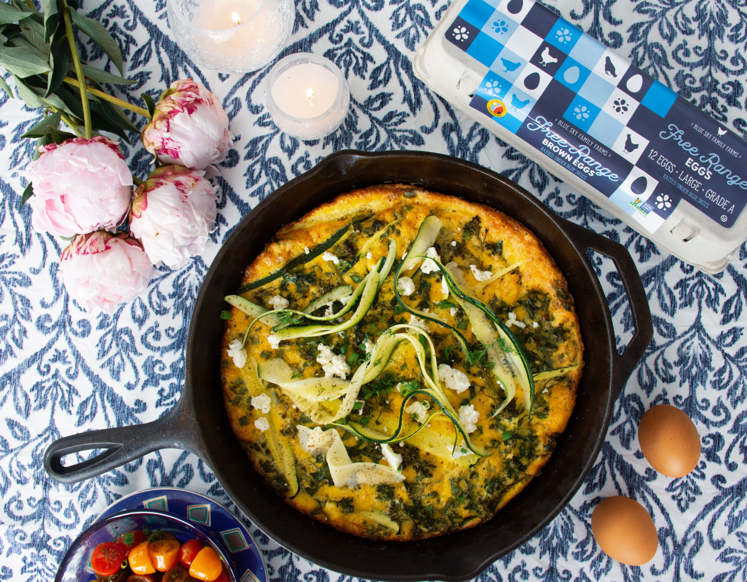 Goat Cheese And Vegetable Frittata - Blue Sky Family Farms